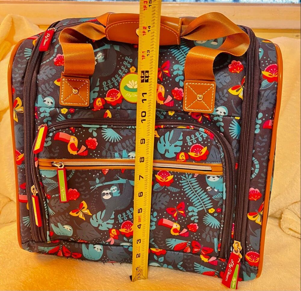 Lily Bloom Designer 15 Inch Carry On Rolling Travel Luggage Suitcase Sloth to Me - Picture 14 of 15